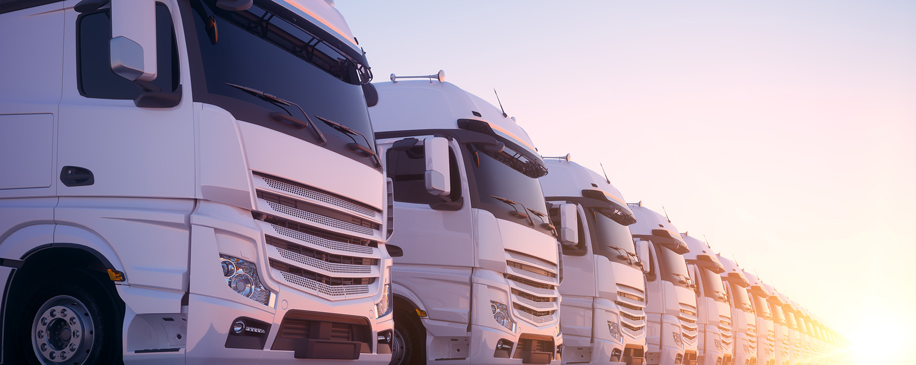Image of HGVs all in a line