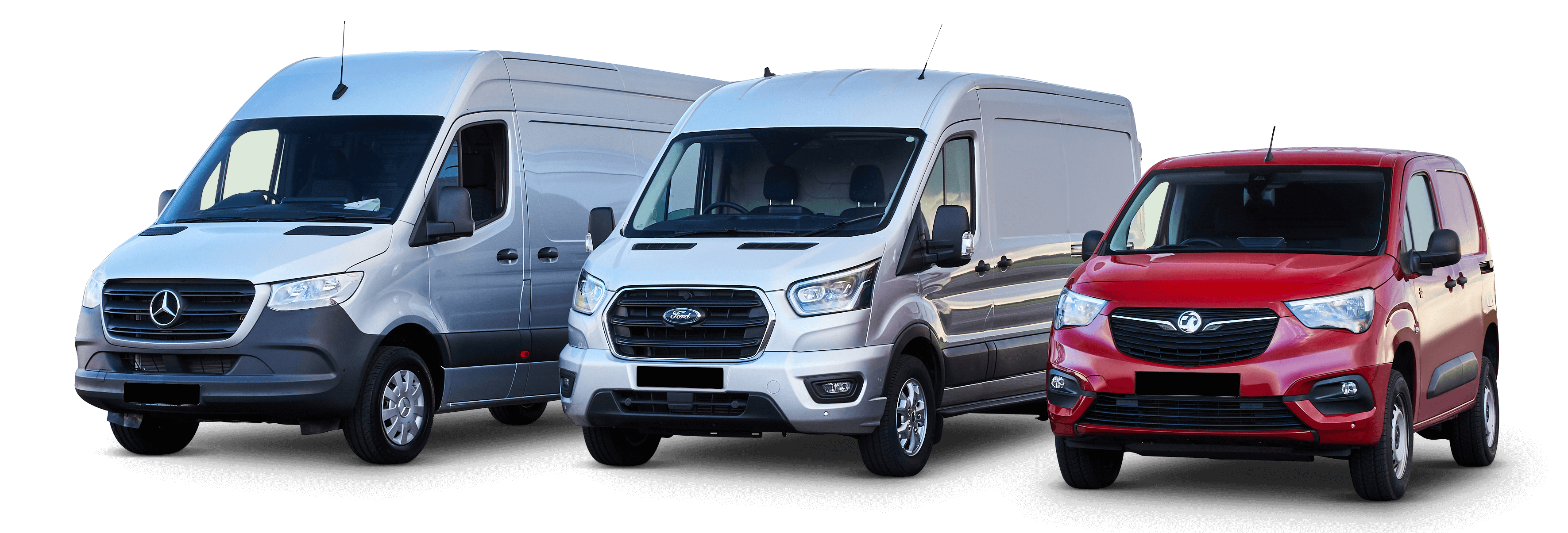 Image of 3 different van sizes