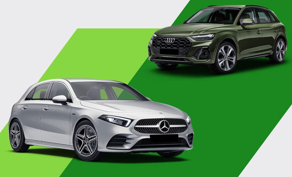 Audi and Mercedes cars