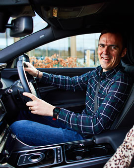 person sat in driver seat