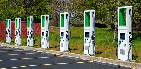 Chargepoints in a row