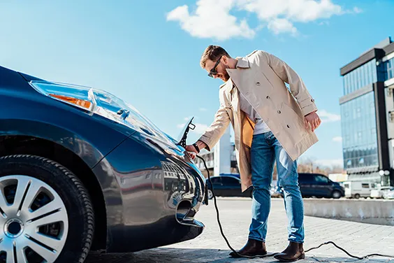 Person charging car