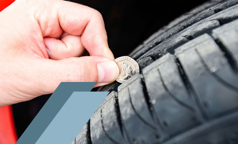 coin checking tyre thread
