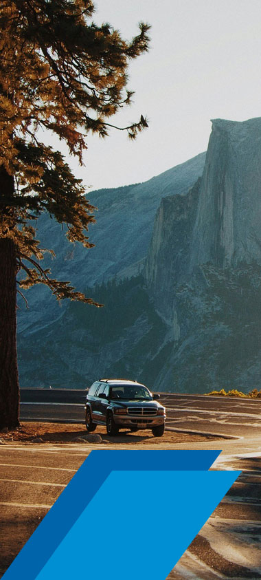 car traveling countryside