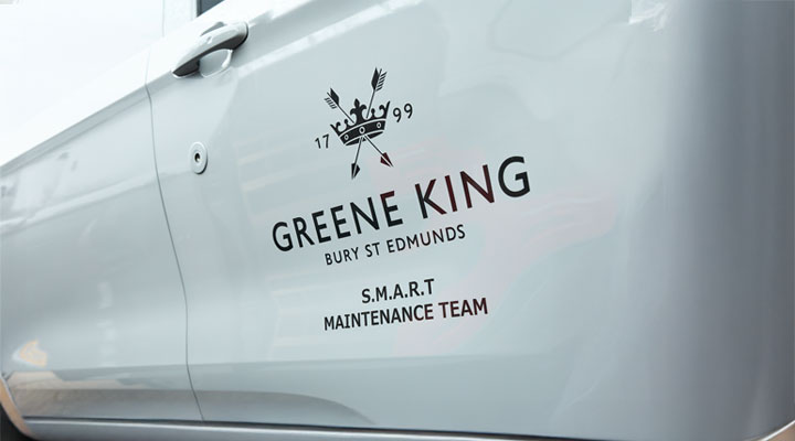 Greene King logo on a van