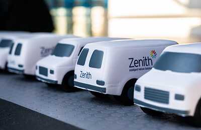 Zenith novelty vans lined up