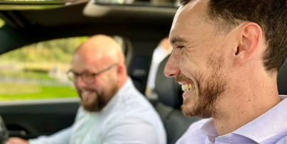 colleagues in a car