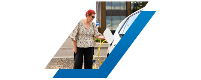 woman charging car