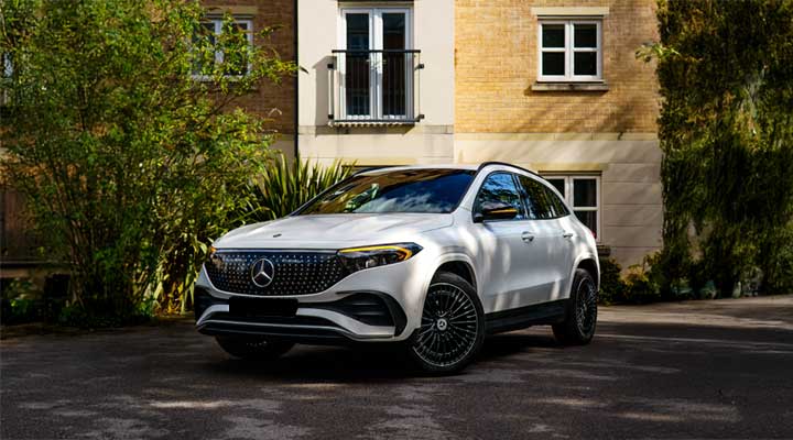 mercedes parked on a drive way