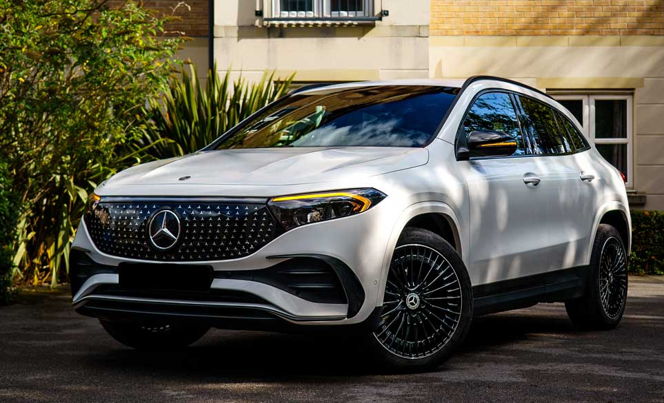 mercedes parked on a drive way