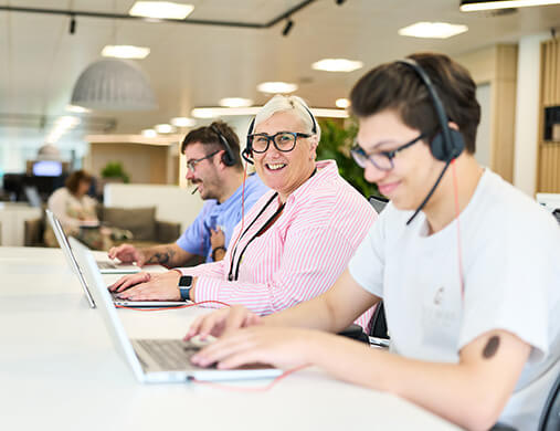 Zenith colleagues in office working environment