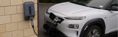 EV car charging at home.