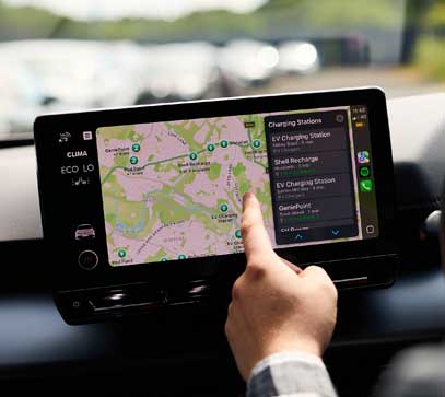 Display showing charging points