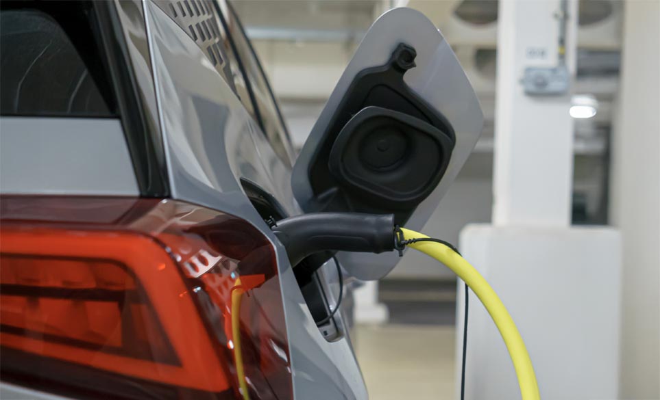Vehicle charging close up