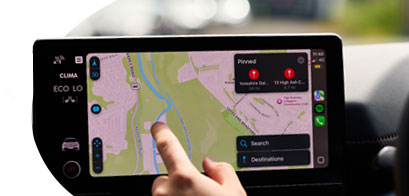 Screen displaying map.