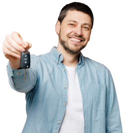 Man holding car keys