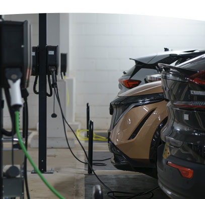 Public EV chargers.