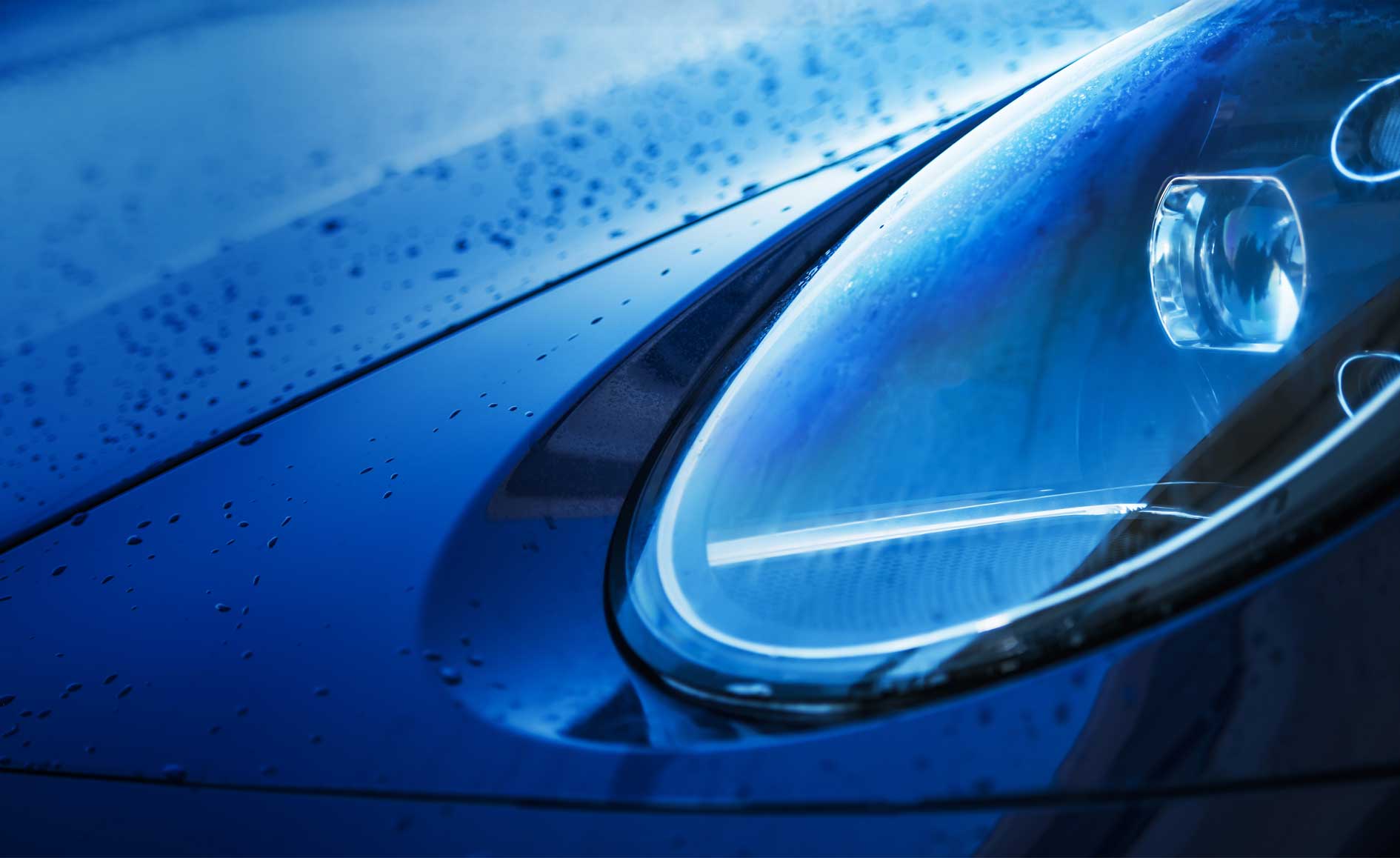 close up of car headlight.