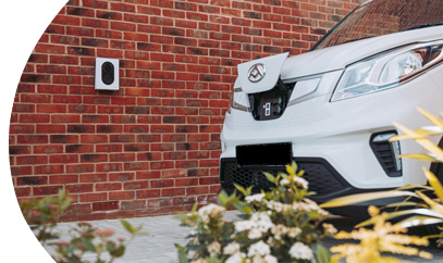 van parked near a ev charging port