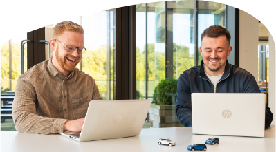 Harry and Tom in our sales team collaborating for our customers